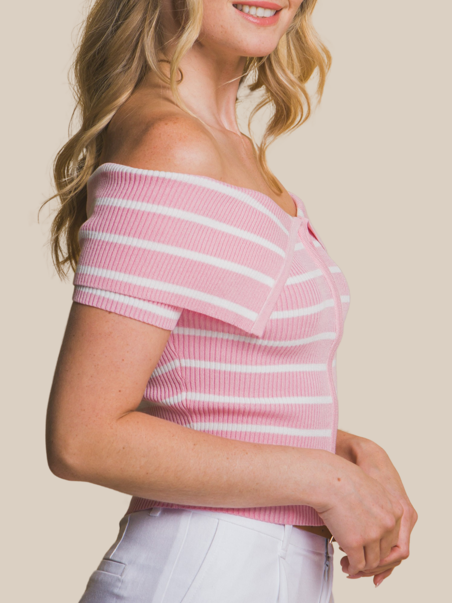 ALICIA PINK STRIPED TOP