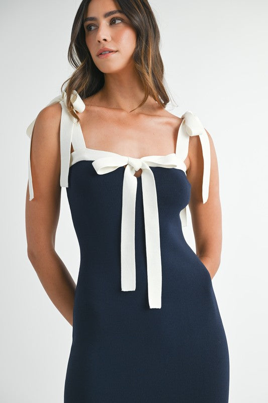 KATHA NAVY PENCIL MIDI DRESS