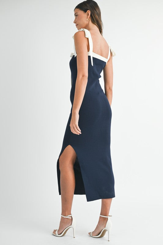KATHA NAVY PENCIL MIDI DRESS