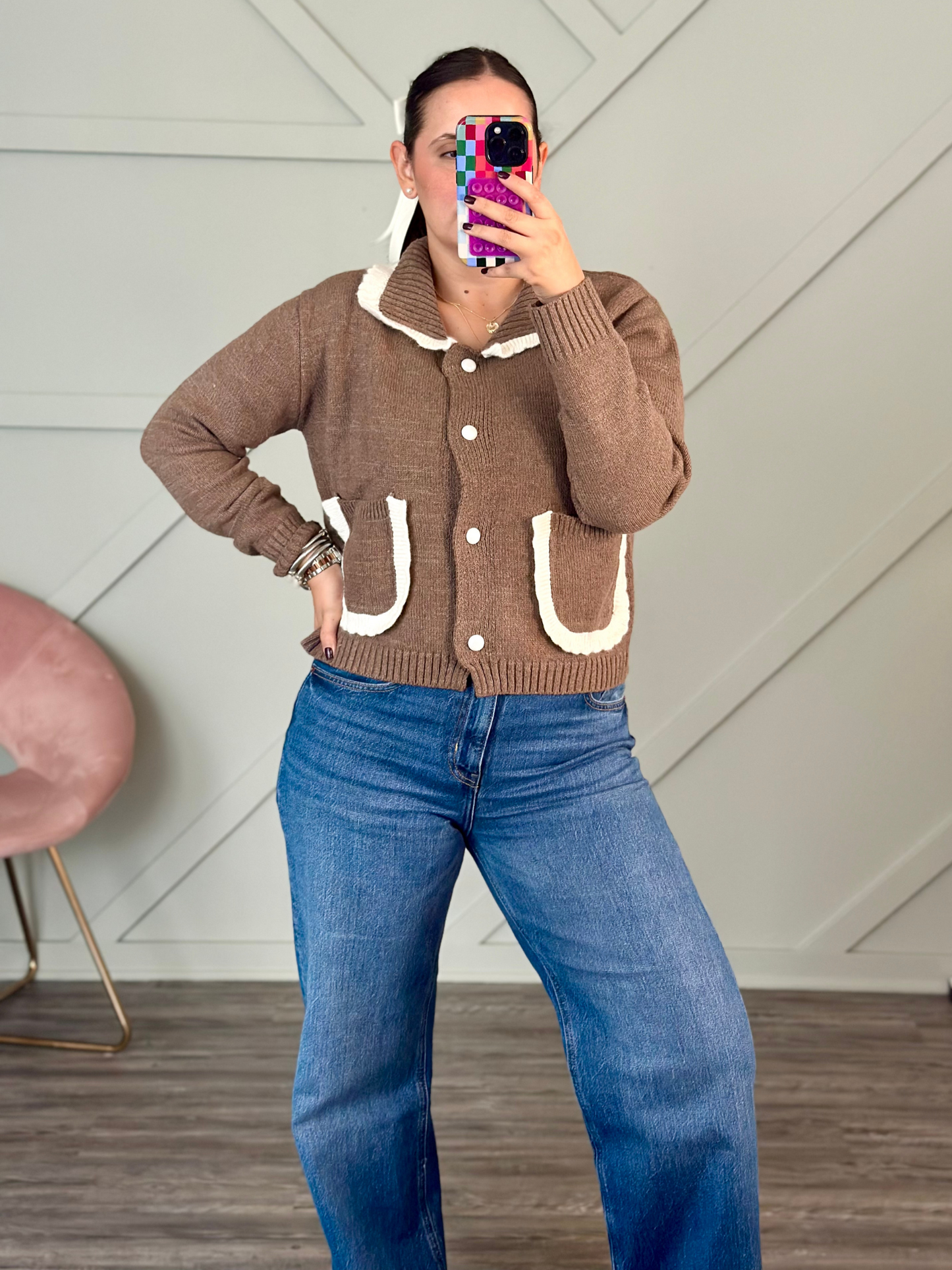 BABY DOLL MOCHA CARDIGAN