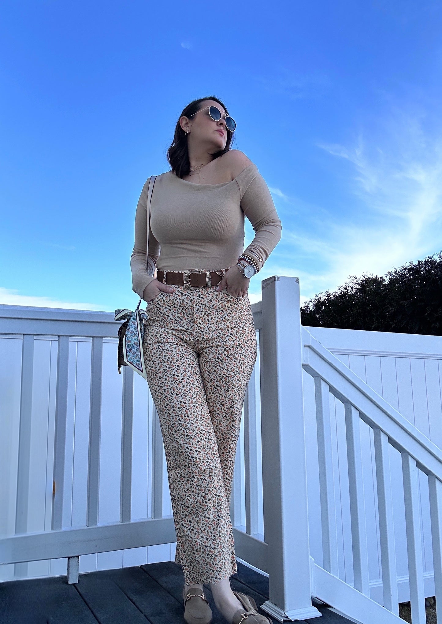 CORDUROY FLORAL PANTS
