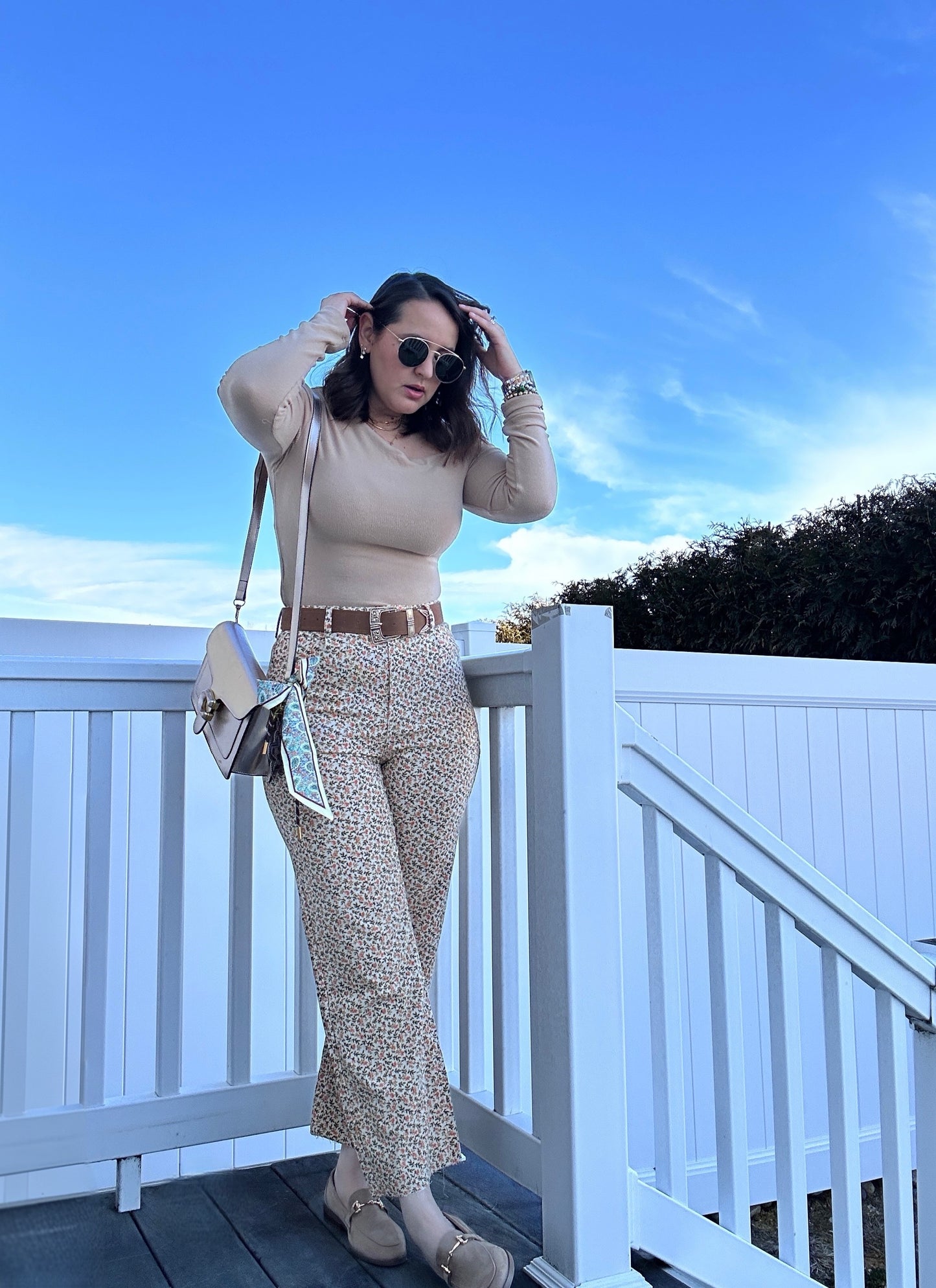 CORDUROY FLORAL PANTS