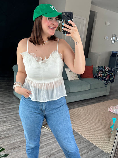 LINDA RUFFLE PEPLUM TOP