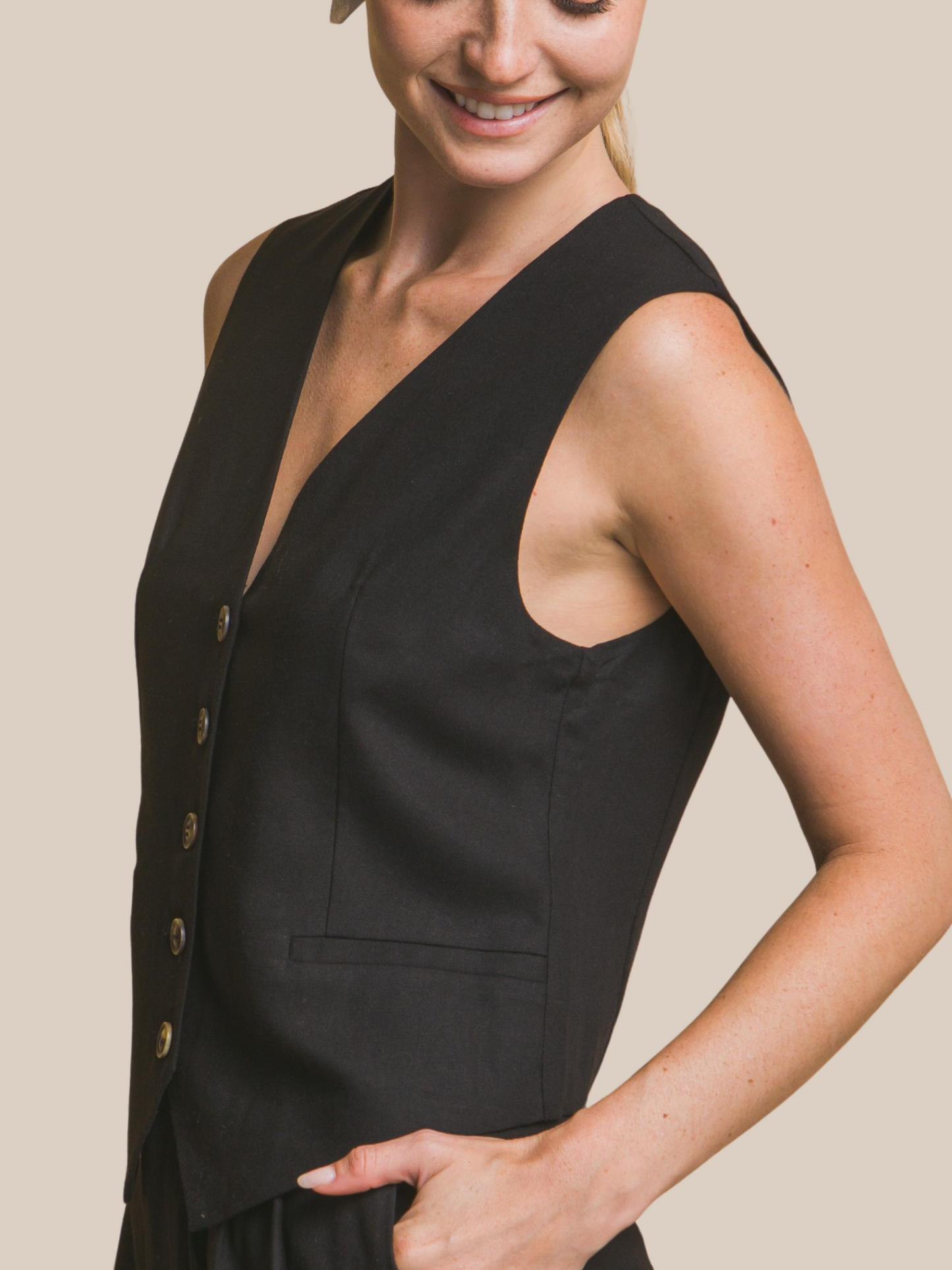 GLORIA LINEN VEST