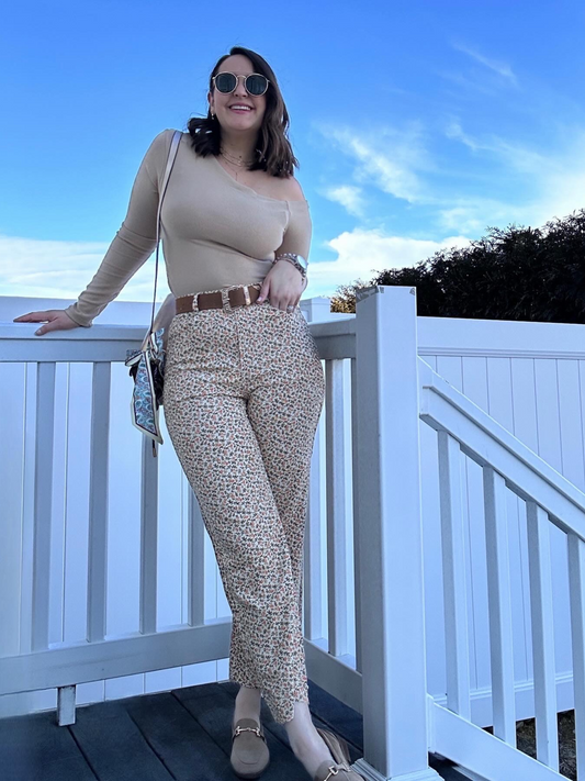 CORDUROY FLORAL PANTS