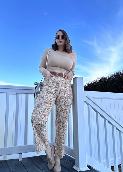 CORDUROY FLORAL PANTS